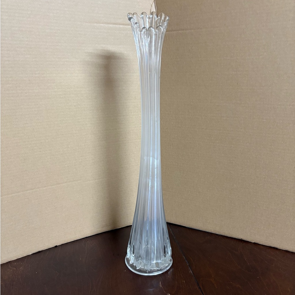 Vintage 1930’s Clear Glass Swung Vase